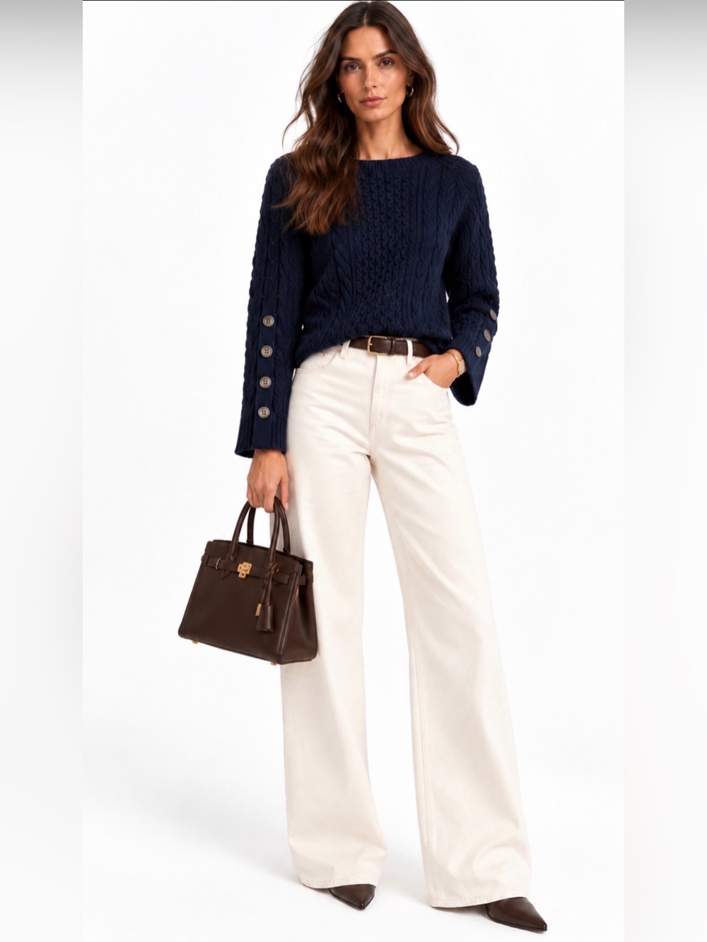J.Crew Spring Street cashmere relaxed pullover sweater in navy